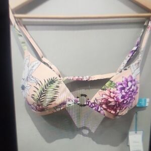 Letarte Floral Bikini Top Size L